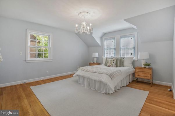 Bedroom, Chandelier, Interior, Wood Texture Flooring