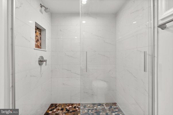 Bathroom, Glass Shower, Interior, Marble Walls
