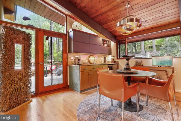 Dining room, Interior, Kitchen, Pendant Lights, Wooden Ceilings, Wood Texture Flooring