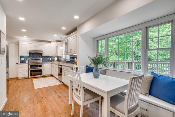 Dining room, Interior, Kitchen, Recessed Lighting, Stainless Steel Appliances, Wood Texture Flooring
