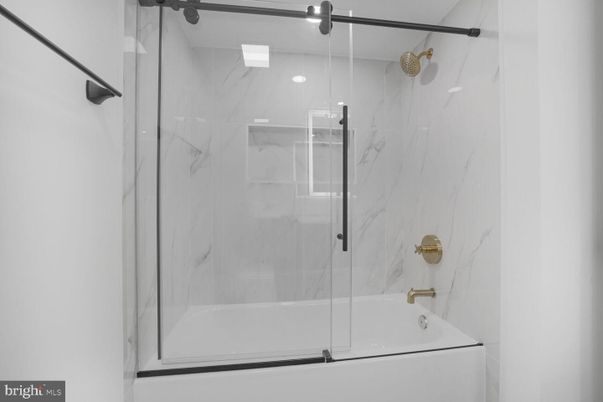 Bathroom, Glass Shower, Interior, Marble Walls