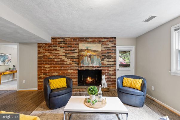 Fireplace, Interior, Living room, Stone Walls, Wood Texture Flooring