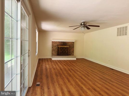 Empty room, Fireplace, Interior, Wood Texture Flooring