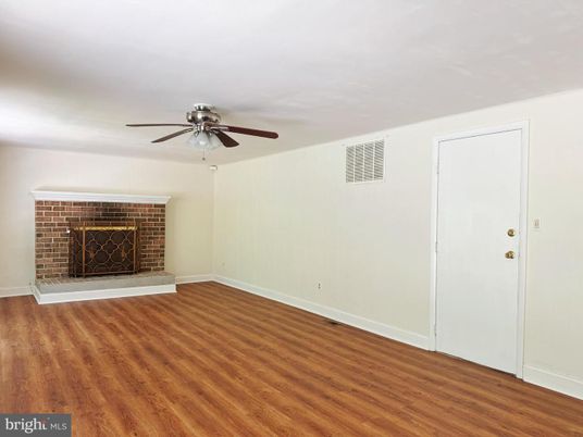 Empty room, Fireplace, Interior, Wood Texture Flooring