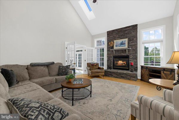 Fireplace, Interior, Living room, Stone Walls, Wood Texture Flooring