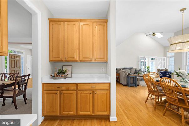Dining room, Interior, Kitchen, Living room, Pendant Lights, Wood Texture Flooring