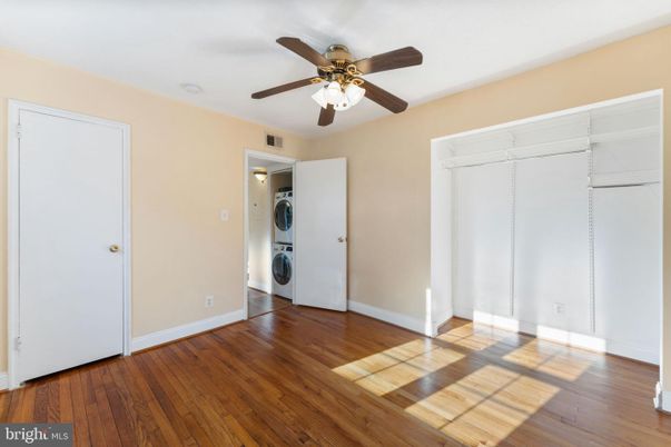 Empty room, Interior, Utility Closets, Washer, Wood Texture Flooring