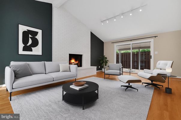 Fireplace, Interior, Living room, Stone Walls, Wood Texture Flooring