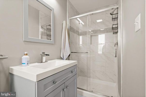 Bathroom, Glass Shower, Interior, Marble Walls