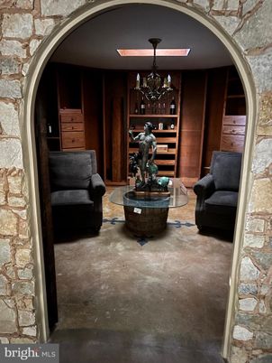 Chandelier, Interior, Stone Walls