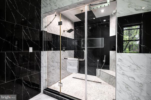 Bathroom, Glass Shower, Interior, Marble, Marble Walls