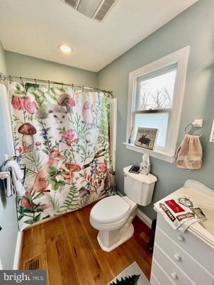 Bathroom, Interior, Recessed Lighting, Wood Texture Flooring