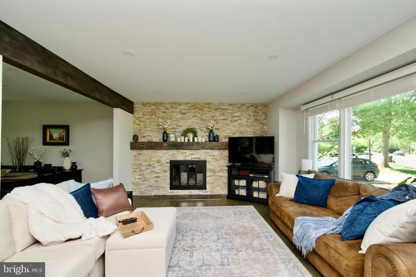 Fireplace, Interior, Living room, Stone Walls, Wooden Beams, Wood Texture Flooring