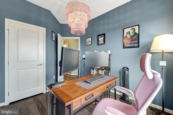 Chandelier, Home Office, Interior, Wood Texture Flooring