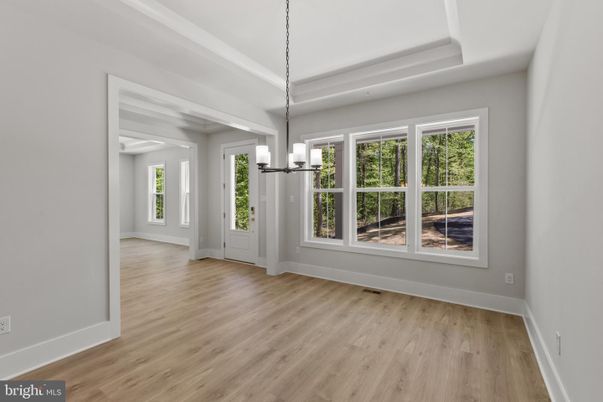 Empty room, Interior, Pendant Lights, Wood Texture Flooring
