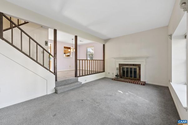 Empty room, Fireplace, Interior, Pendant Lights