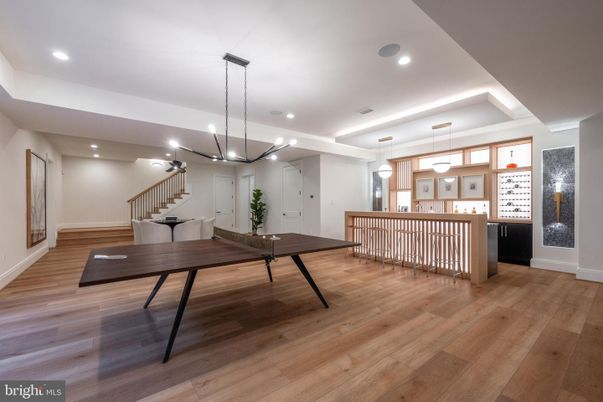 Game Room, Interior, Pendant Lights, Recessed Lighting, Wood Texture Flooring