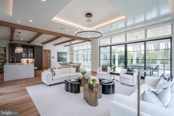 Billiard Table, Dining room, Game Room, Interior, Kitchen, Living room, Pendant Lights, Recessed Lighting, Wooden Beams, Wood Texture Flooring