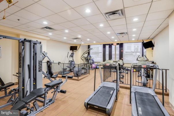 Fitness Equipment, Gym, Interior, Recessed Lighting