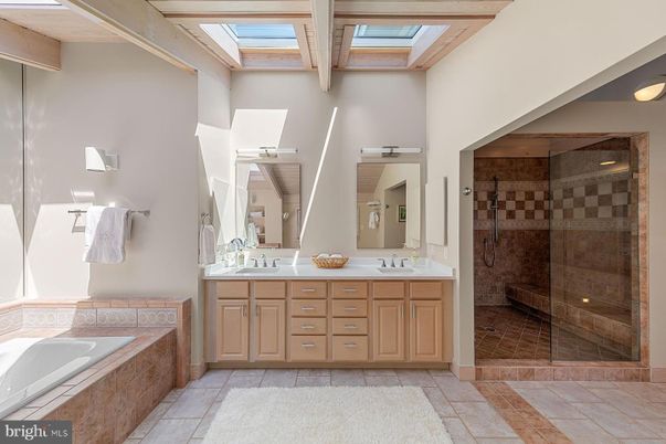 Bathroom, Dual Sink Vanities, Glass Shower, Interior