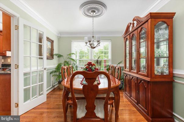 Chandelier, Dining room, Interior, Wood Texture Flooring