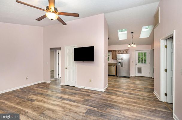 Interior, Kitchen, Pendant Lights, Stainless Steel Appliances, Washer, Wood Texture Flooring