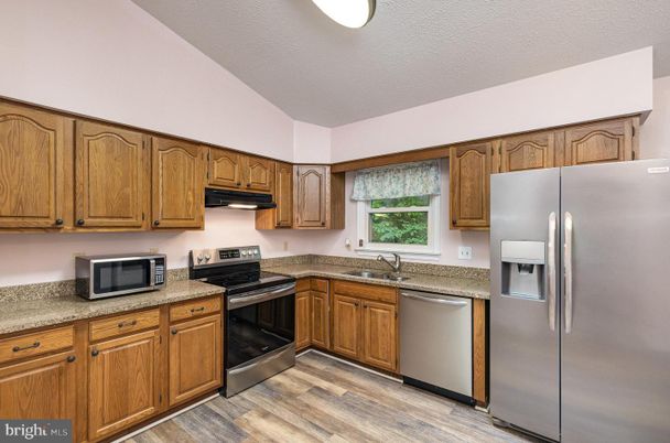 Interior, Kitchen, Stainless Steel Appliances, Wood Texture Flooring