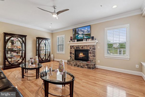 Fireplace, Interior, Recessed Lighting, Wood Texture Flooring