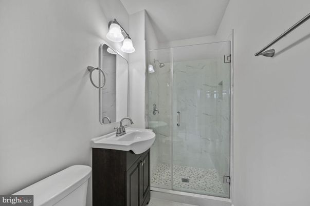 Bathroom, Glass Shower, Interior, Marble Walls