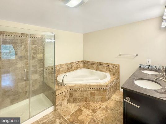 Bathroom, Dual Sink Vanities, Glass Shower, Interior