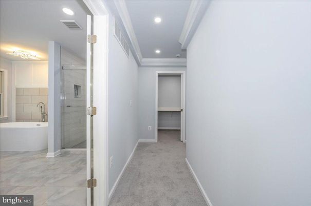 Bathroom, Free Standing Baths, Interior, Marble, Recessed Lighting