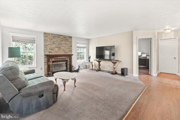 Fireplace, Interior, Living room, Stone Walls, Wood Texture Flooring