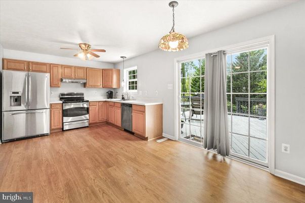 Interior, Kitchen, Pendant Lights, Stainless Steel Appliances, Wood Texture Flooring