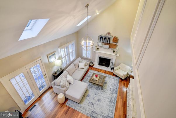Fireplace, Interior, Living room, Pendant Lights, Wood Texture Flooring