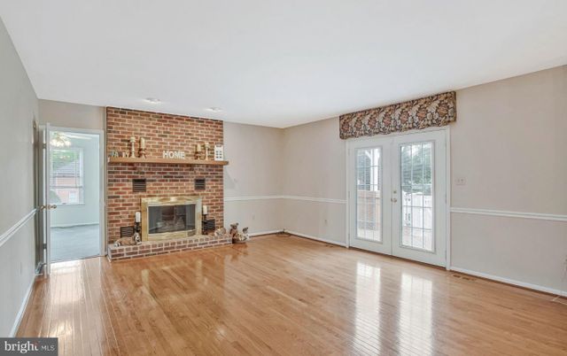 Empty room, Fireplace, Interior, Stone Walls, Wood Texture Flooring