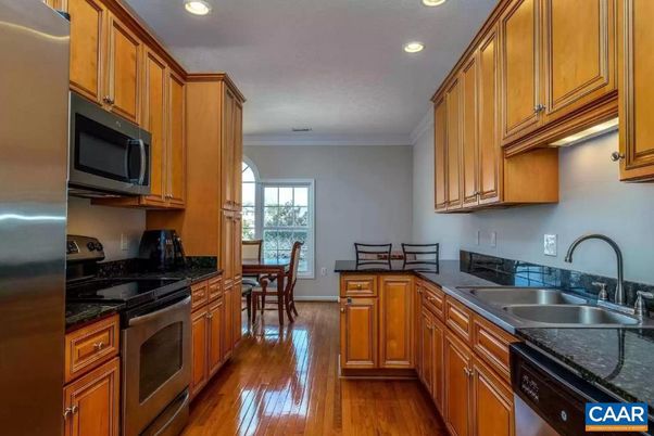 Dining room, Interior, Kitchen, Recessed Lighting, Wood Texture Flooring