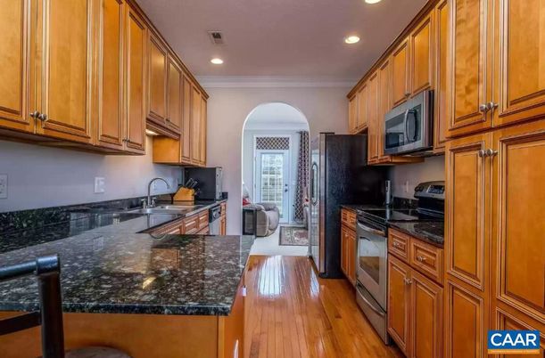 Interior, Kitchen, Recessed Lighting, Wood Texture Flooring
