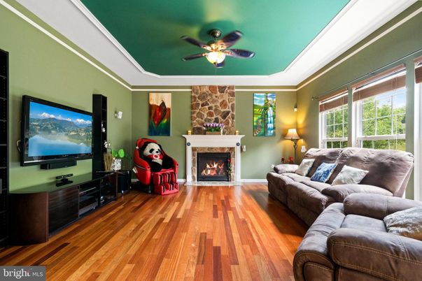 Fireplace, Interior, Living room, Stone Walls, Wood Texture Flooring
