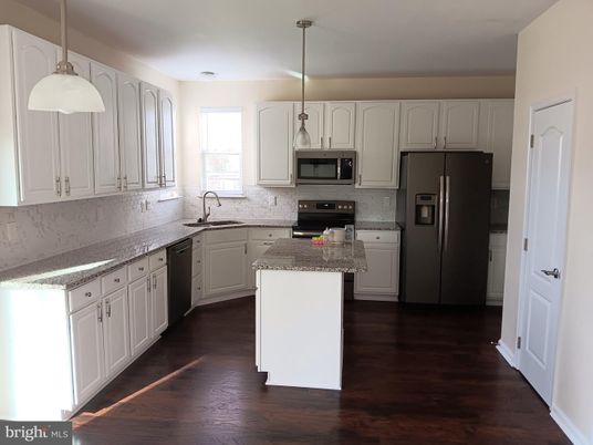 Interior, Kitchen, Pendant Lights, Stainless Steel Appliances, Wood Texture Flooring