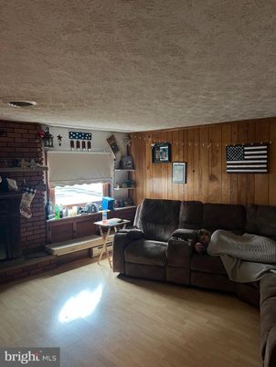 Fireplace, Interior, Living room, Stone Walls, Wood Texture Flooring, Wooden Walls
