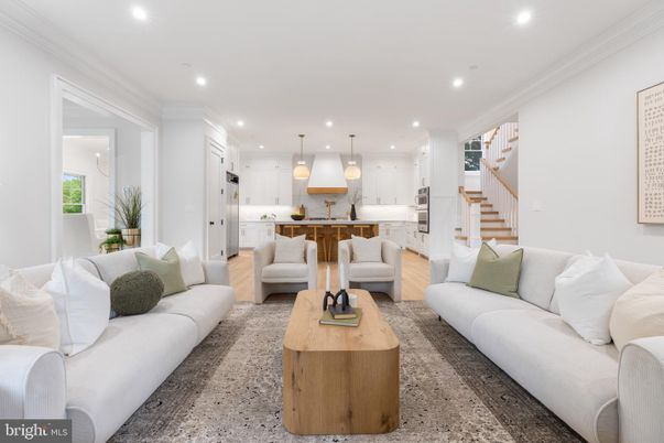 Interior, Kitchen, Living room, Pendant Lights, Recessed Lighting, Wood Texture Flooring