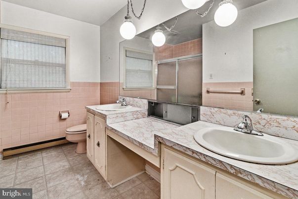 Bathroom, Dual Sink Vanities, Glass Shower, Interior