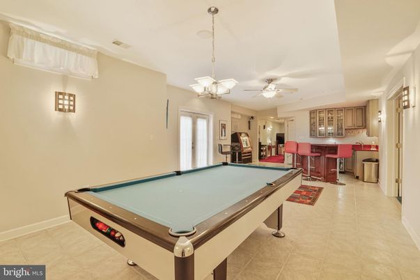 Billiard Table, Game Room, Interior, Pendant Lights, Recessed Lighting