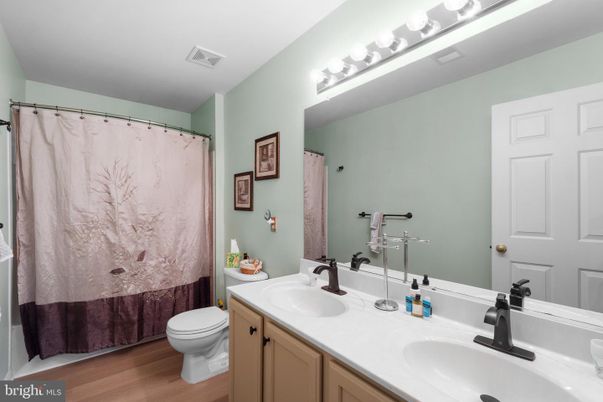Bathroom, Dual Sink Vanities, Interior, Wood Texture Flooring