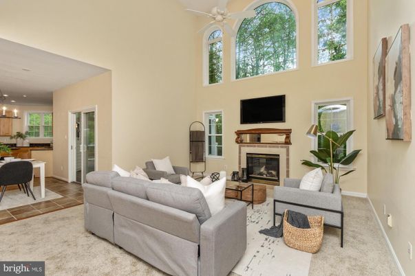 Dining room, Fireplace, Interior, Living room, Pendant Lights