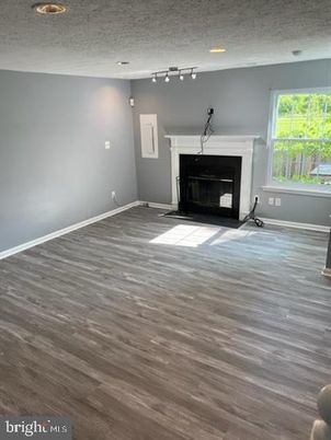 Empty room, Fireplace, Interior, Recessed Lighting, Wood Texture Flooring