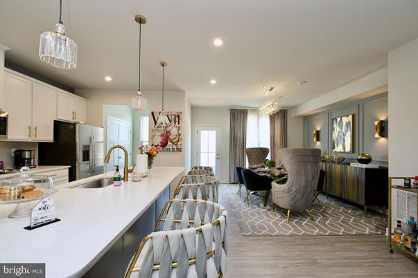 Dining room, Interior, Kitchen, Living room, Pendant Lights, Recessed Lighting, Wood Texture Flooring