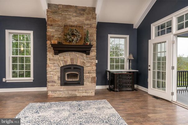 Fireplace, Interior, Stone Walls, Wood Texture Flooring