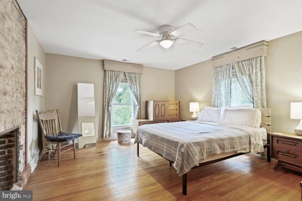 Bedroom, Interior, Stone Walls, Wood Texture Flooring