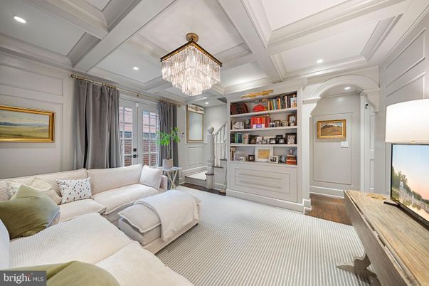 Chandelier, Interior, Living room, Recessed Lighting, Wood Texture Flooring
